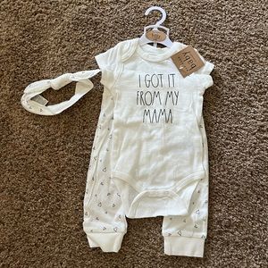 Rae Dunn size 6-9 month outfit.  New